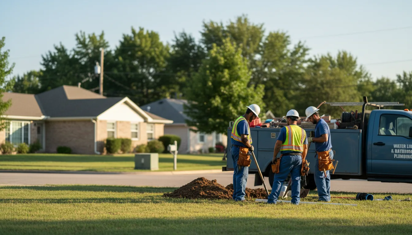 Residential water line and bathroom plumbing service in Hardy, IA